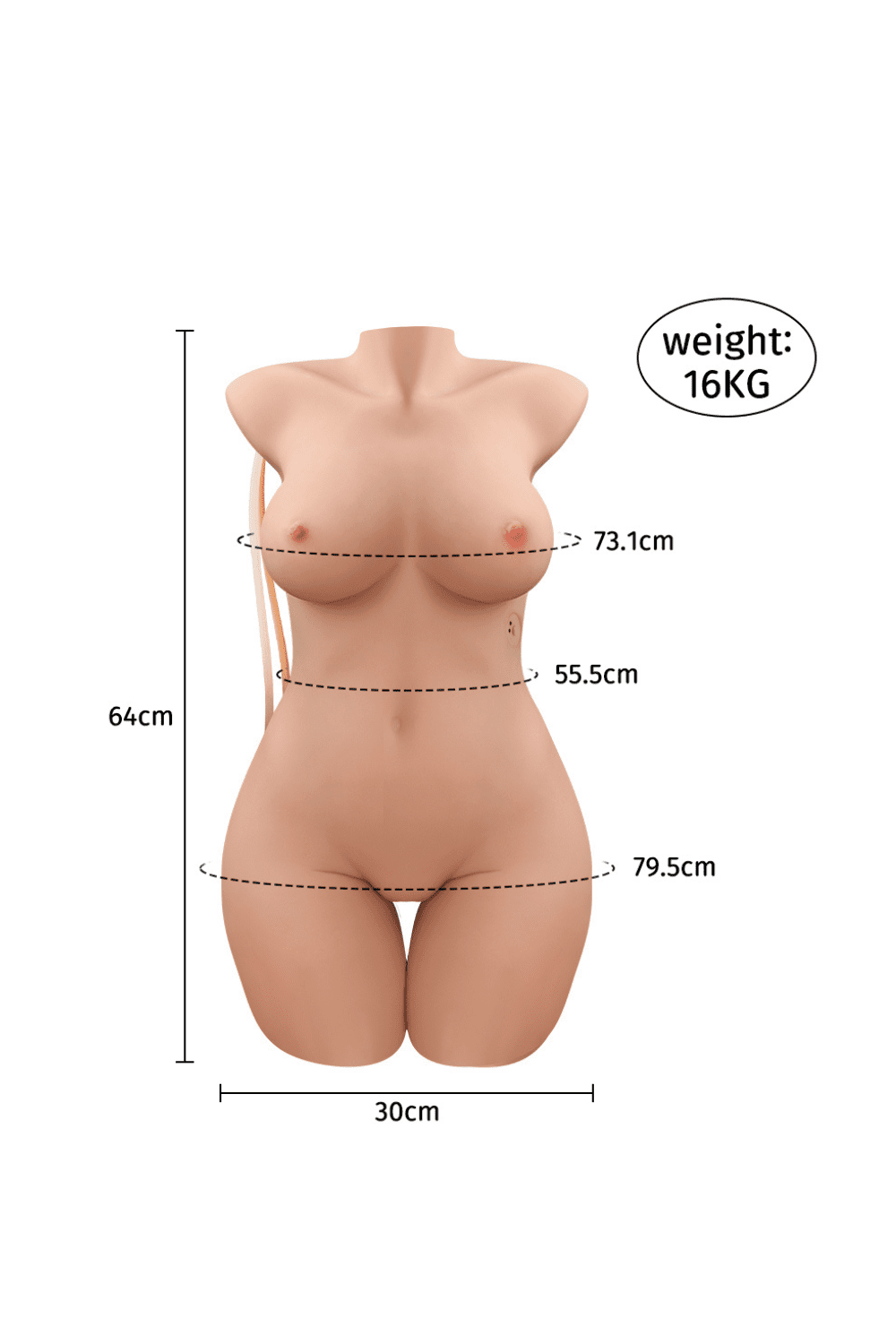 64cm 2ft1 35 2LB TPE Life size Sex Doll Torso Isabella  